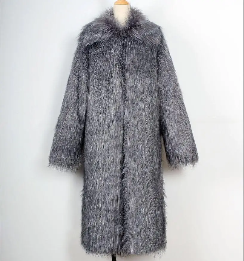 yin hu se S/3Xl мужские длинные пальто из искусственного меха, большие размеры, повседневные куртки из искусственного меха, теплые зимние осенние кожаные пальто Jaqueta De Couro J2962 - Цвет: yin hu se
