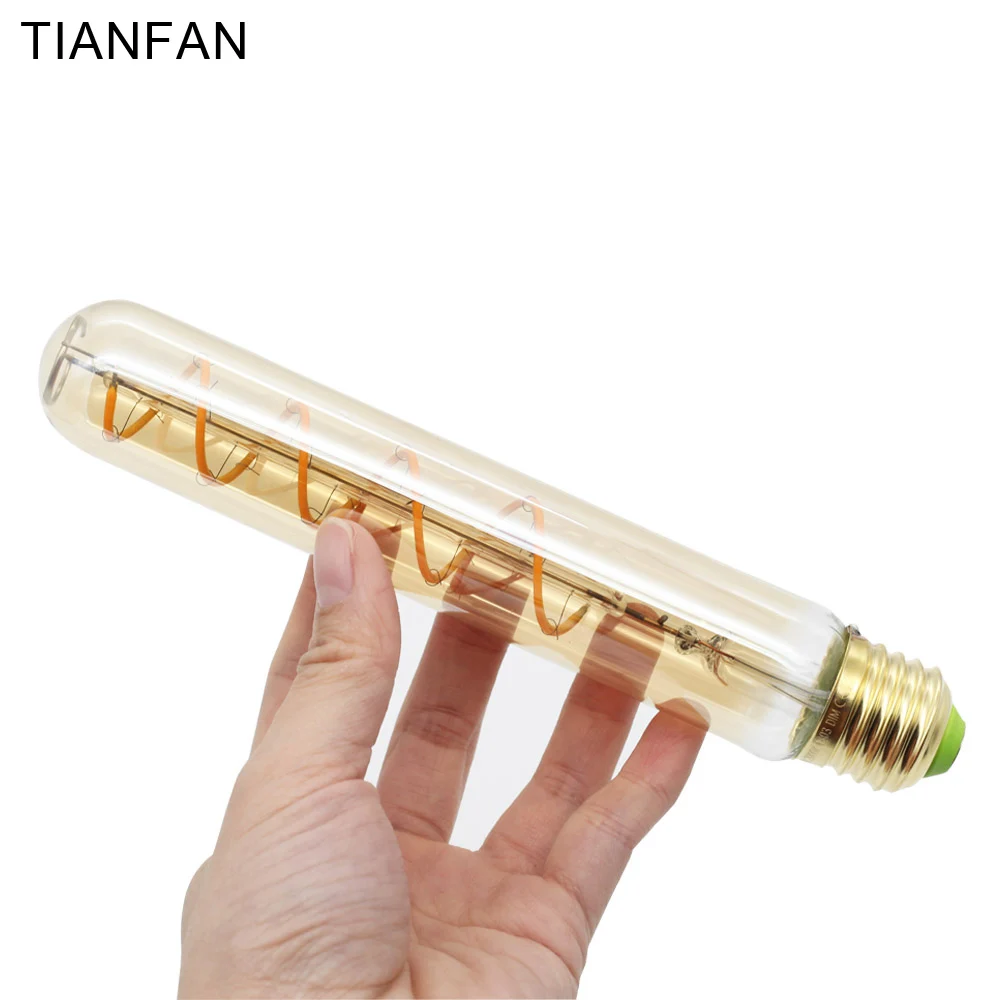 TIANFAN Tube T28 Ретро лампа Эдисона e27 украшение для гостиной Праздничная светодиодная