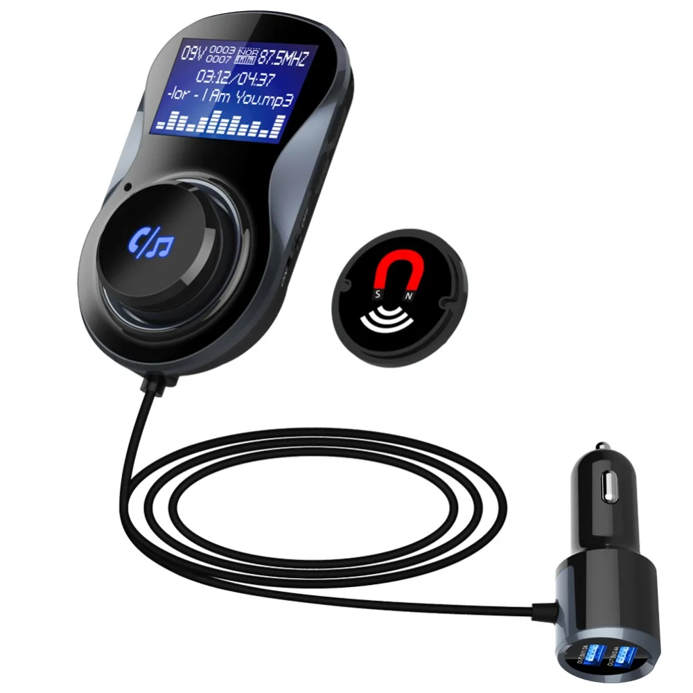 Bluetooth FM Transmitter Audio Car Mp3 Player Wireless In-Car Modulator QC3.0 Smart Dual USB Ports Support Hand-free Calling | Автомобили