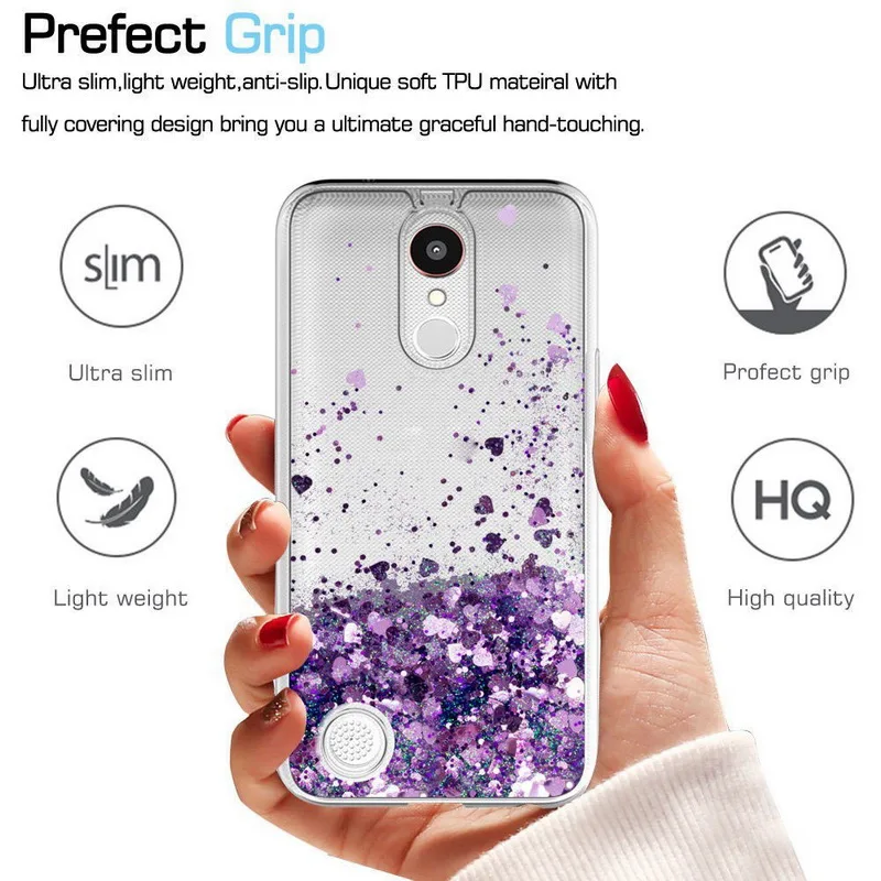 Lovely Glitter Hearts Liquid Quicksand Case For LG K4 K10 2017 V30 V20 Clear Soft Silicon Back Cover G7 G4 G5 G6 Q6 | Мобильные