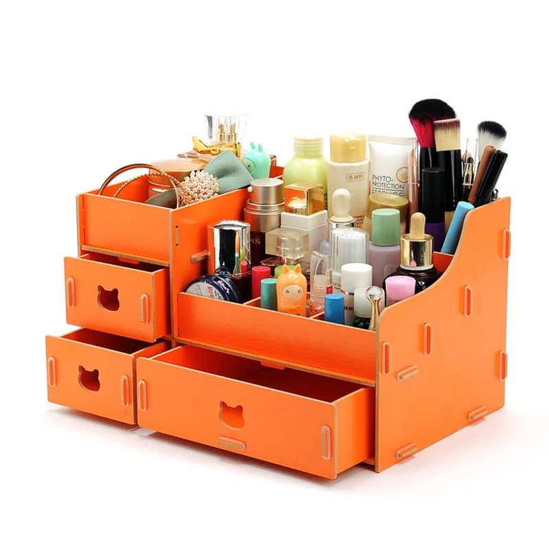 Макияж Организатор 3 Ящиками Деревянный ящик для хранения ручка/карандаш