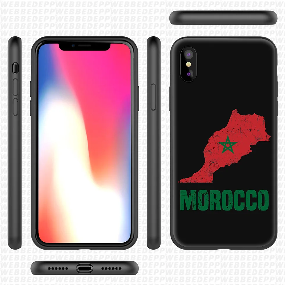 WEBBEDEPP Morocco Flag Soft Silicone Case for iPhone 11 Pro Xr Xs Max X or 10 8 7 6 6S Plus 5 5S SE |