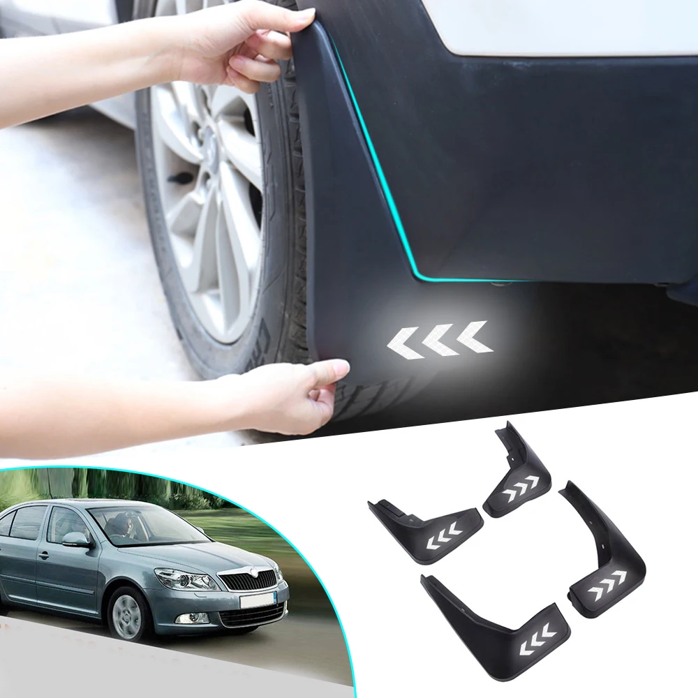 Передние и задние брызговики для Skoda Octavia A5 2004 2005 2012 седан авто светоотражающие