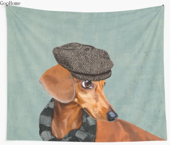 

Элегантный настенный гобелен с изображением таксы, пляжное полотенце, одеяло, коврик для пикника и йоги, украшение для дома