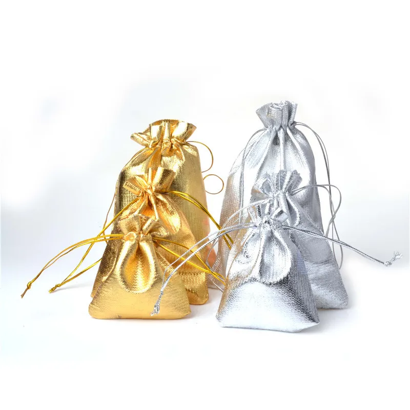 

Hot Sale 7x9cm/9x12cm 100 pcs/bag Gold/Silver Jewelry Packaging Drawable Organza Bags,Gift Bags & Pouches,Jewelry Packing Bags