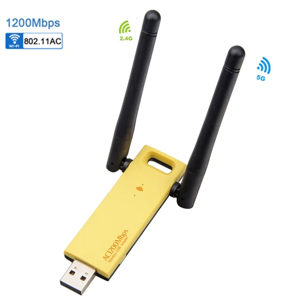 

USB Adapter Gigabit Desktop Receiver Dual Band Wireless Card USB3.0 1200M High Speed WiFi Drop Shipping 424#3