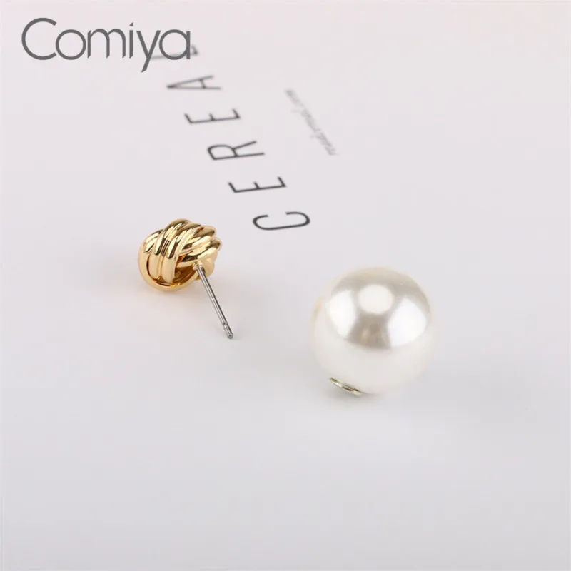 Comiya Gotic Fashion Dangle Earrings For Women Gold Color Zinc Alloy Boucle d'oreille Acrylic Pearl Ball Indian Drop Earring | Украшения