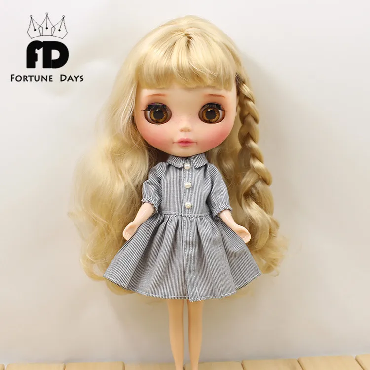 Blyth Doll ледяное Платье серое платье с пуговицами только платье