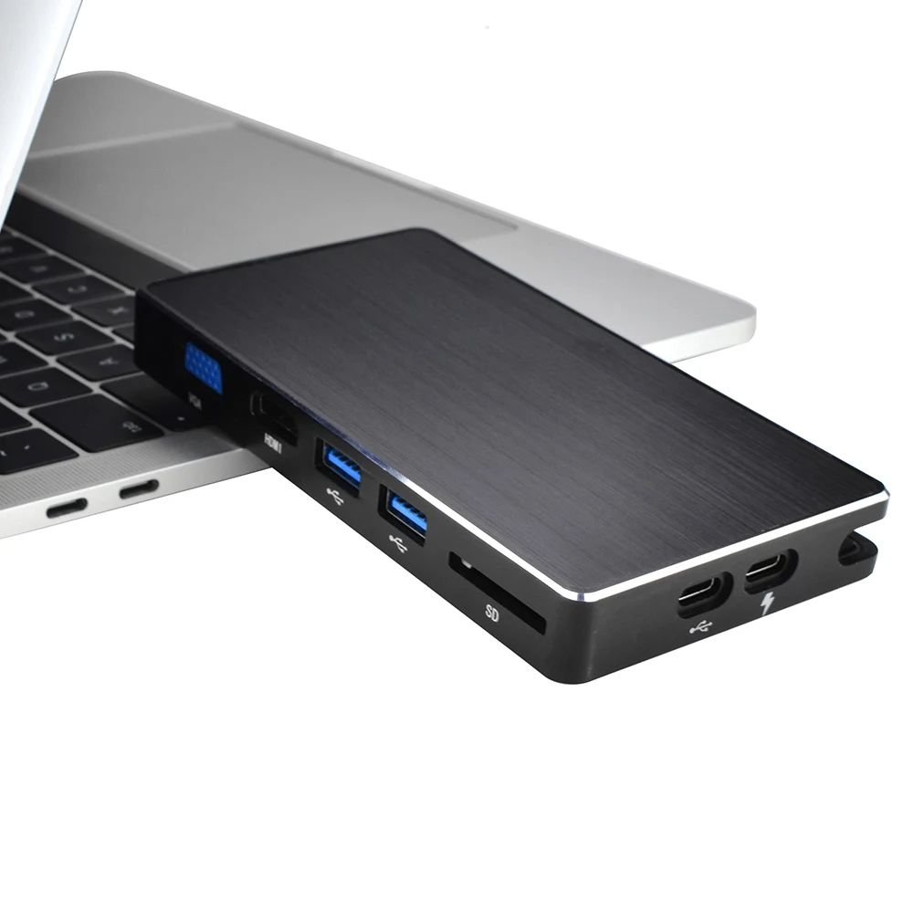 USB-C док-станции 8 все в одном Тип C к HDMI VGA SD USB 3 0 RJ45 сетевой адаптер концентратор с PD