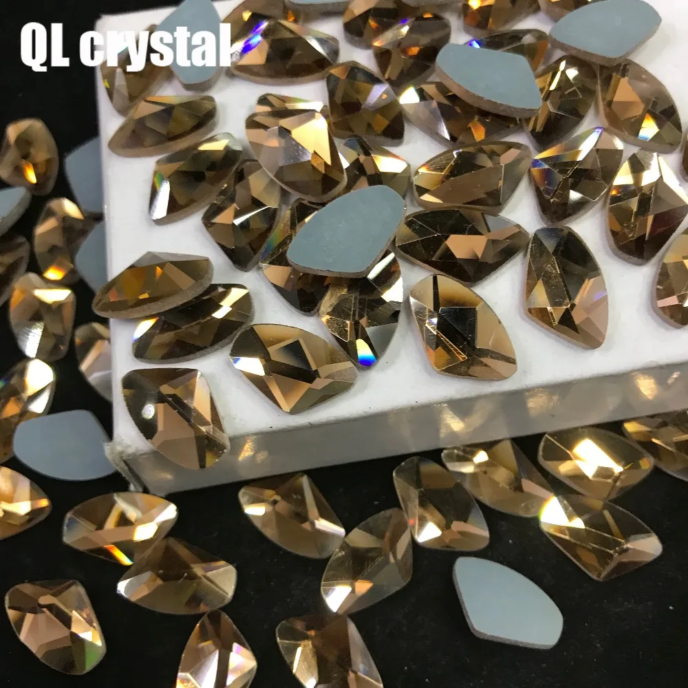 QL Кристалл 10x18 мм кристалл Популярные DIY Одежда одежды обуви сумки клей на плоских спинках стеклянные кристаллы, стразы
