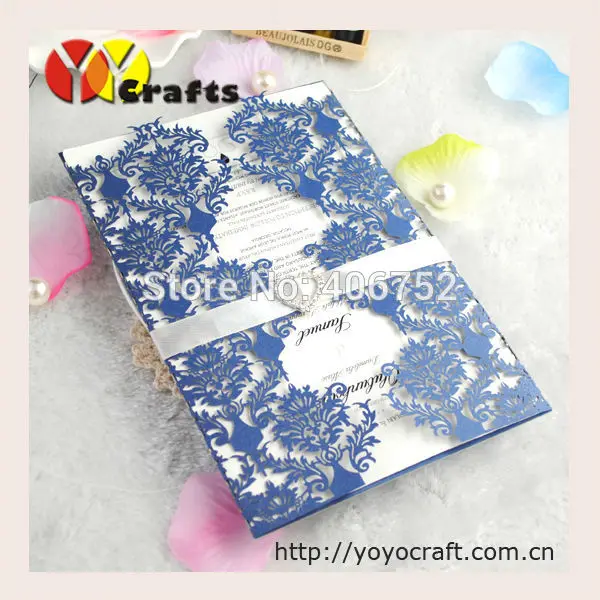 Горячая Распродажа 3d лазерная резка Королевский синий свадебный