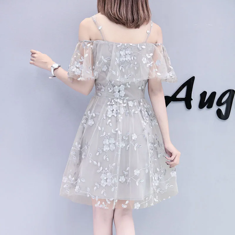 Женское летнее платье элегантное кружевное в японском стиле повседневное