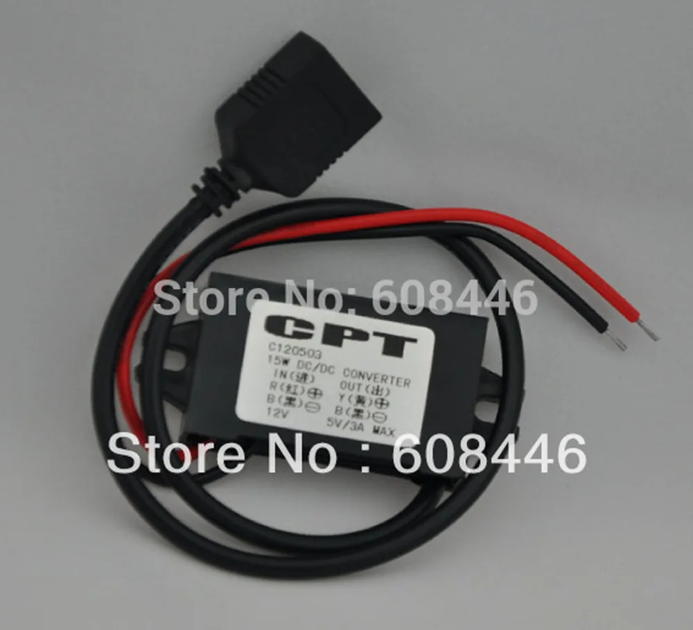 

6Pcs/Lot CAR LED Waterproof 15w DC/DC USB Interface Buck Converter 12V(8V-22V)TO 5V 3A Car Power Supply Module