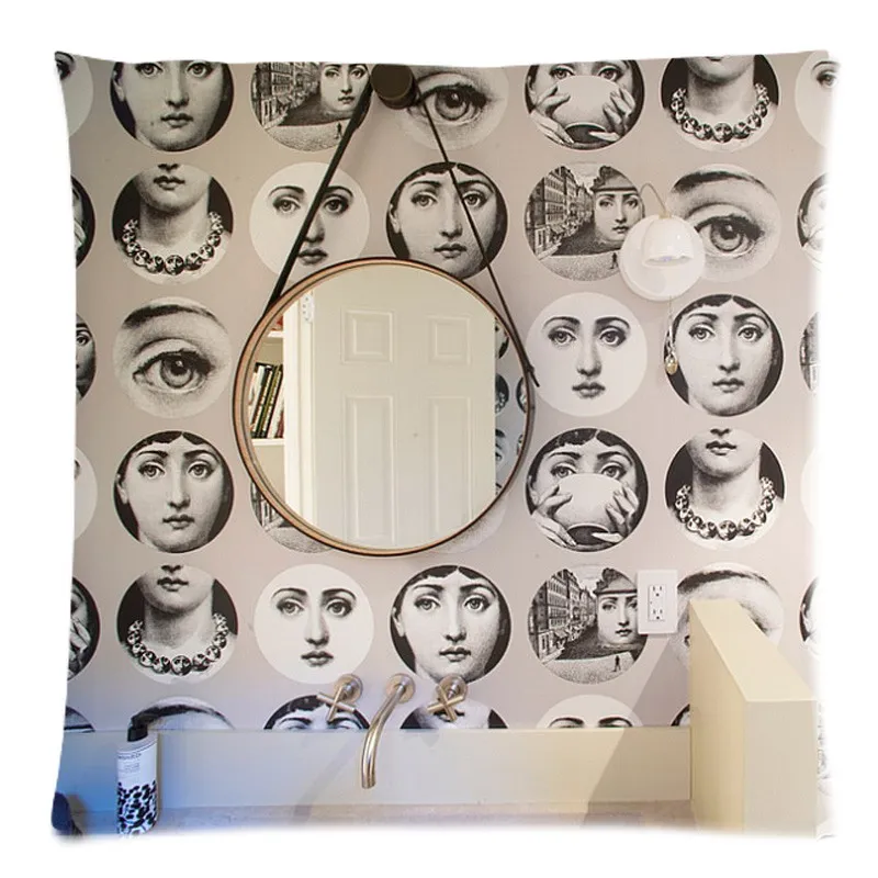 Наволочка для подушки на заказ rosenthal Piero fornasetti рабочий хлопковый льняной чехол для подушки на стул, диван, декоративная наволочка для подушки 45X45 см