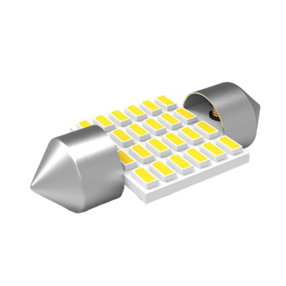 JIACHI 100 шт. светодиодный Автомобильный свет гирлянда 31 мм C5W 3014SMD 24 чипы для автомобилей Чтение Купол Лицензия плиты света светодиодный лампы DC12-24V белый