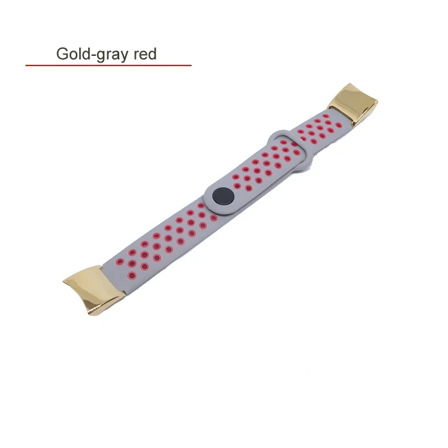 glod-gray red Силиконовый металлический ремешок для huawei Honor Band 4, резиновый браслет, браслет из нержавеющей стали, браслет huawei Band 4, аксессуары для браслетов - Цвет: glod-gray red