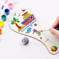 painting graffiti toys diy racket wooden toy for children manual painting pat ball kids educational handmade game arts crafts