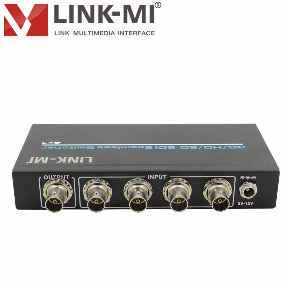 LINK MI S401 коммутатор SDI 4x1 3G/HD/SD бесшовный переключатель видеодистрибьютор BNC