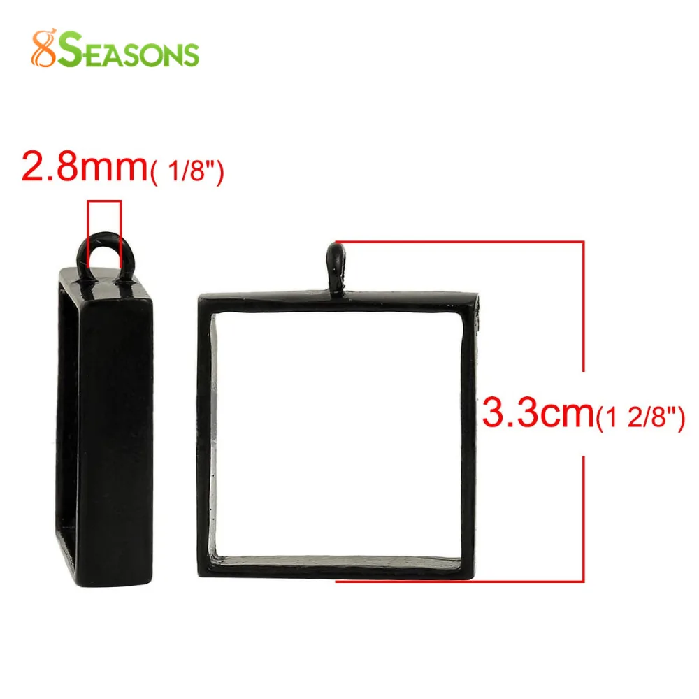 8 сезонов цинковый сплав открытый задний ободок подвески для смолы квадратный