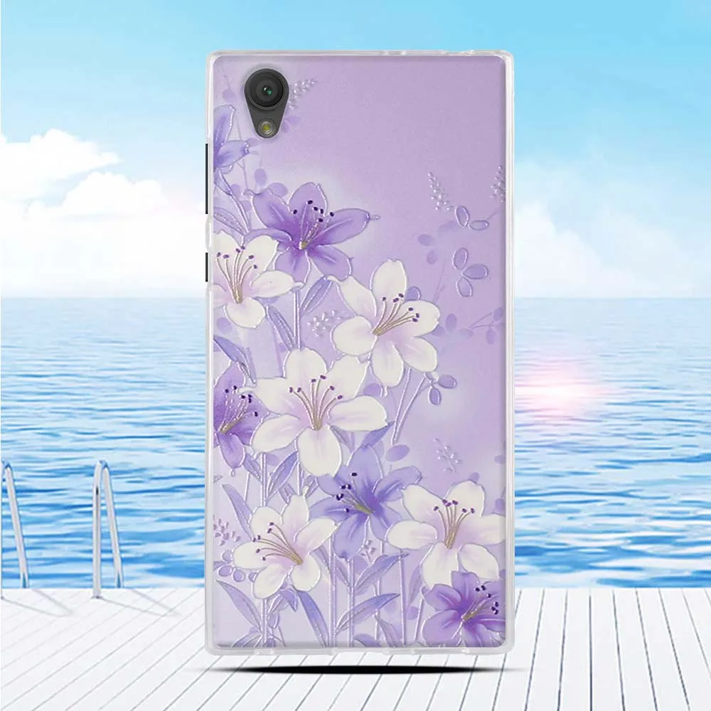 Чехол для Sony Xperia L1 E6 G3312 G3313 мультяшный 3D рельефный чехол с цветочным принтом