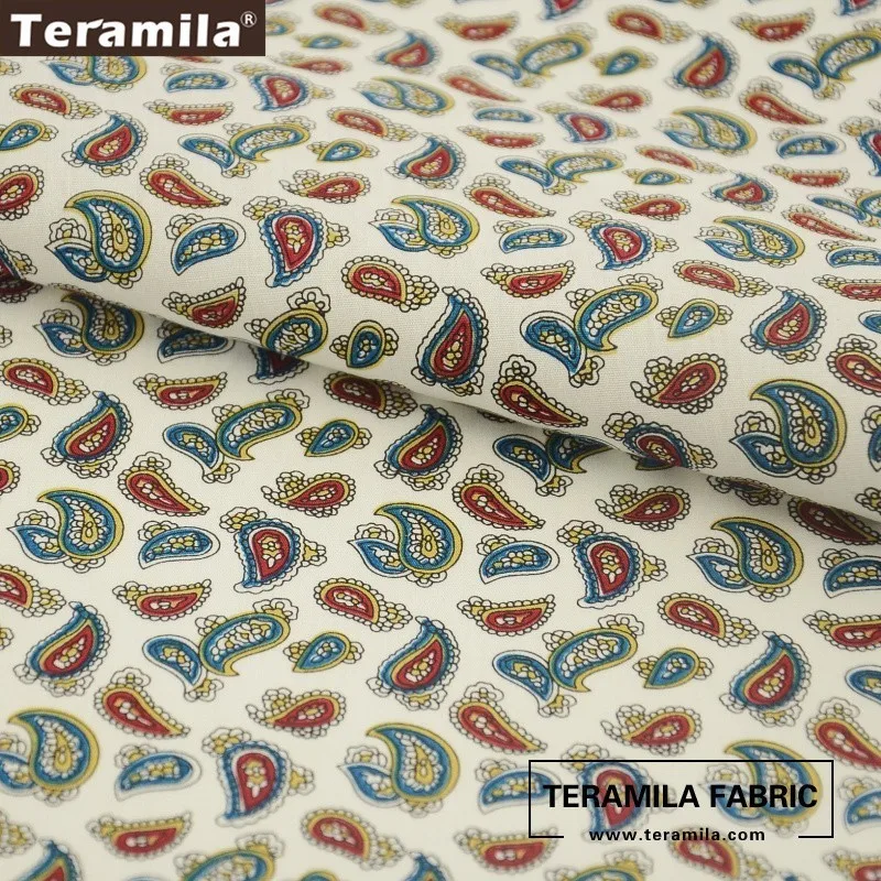 Teramila хлопок поплин Ткань печатные абстрактные Дизайн белый текстиль Жир Квартал