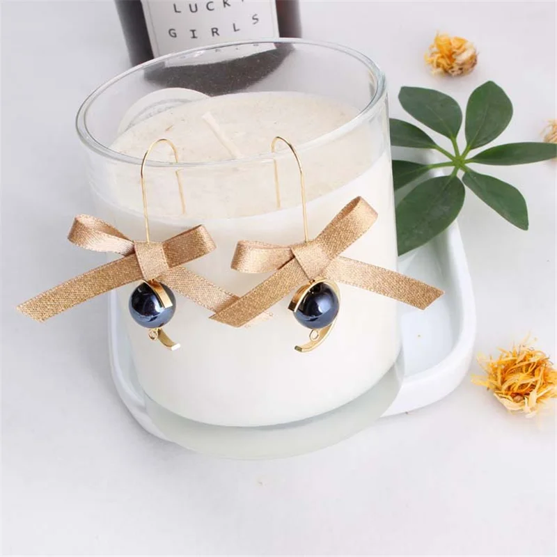 Горячая Распродажа золотые полукруглые синие Имитационные жемчужные висячие