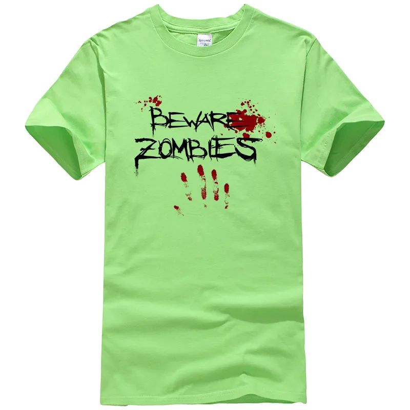 2017 летняя новая мужская и женская футболка с надписью beware zombies модная крутая