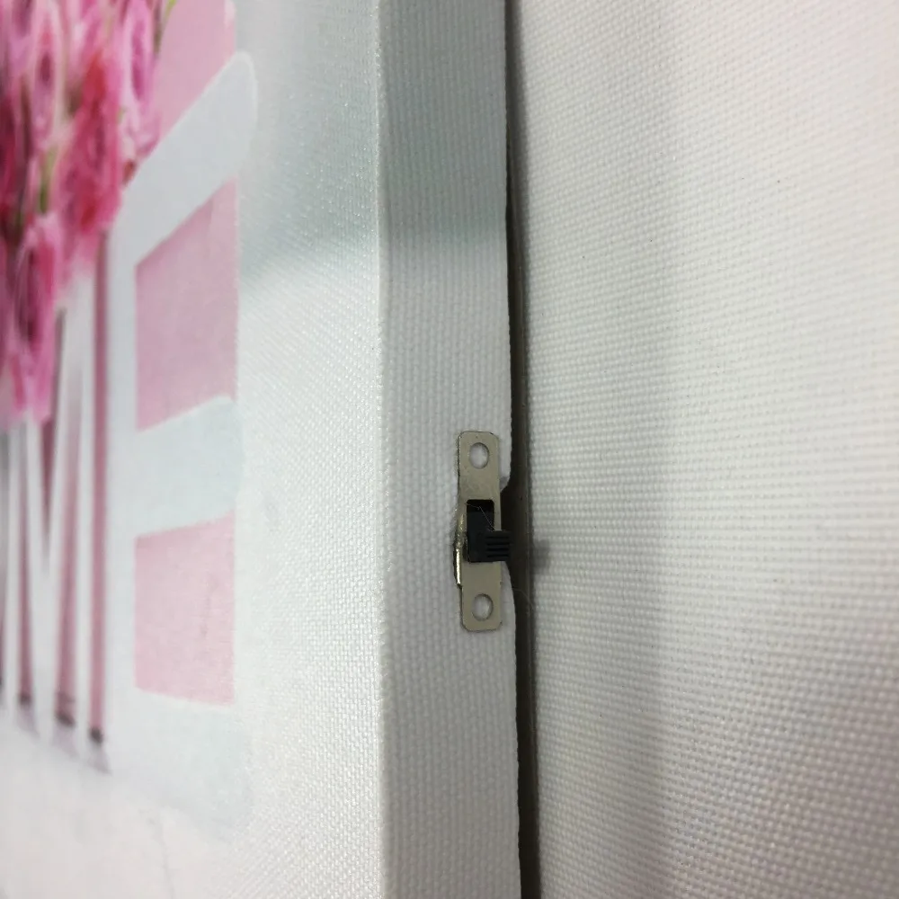 Led холст печать цветы с деревянной фотографии на домашней стене освещенные