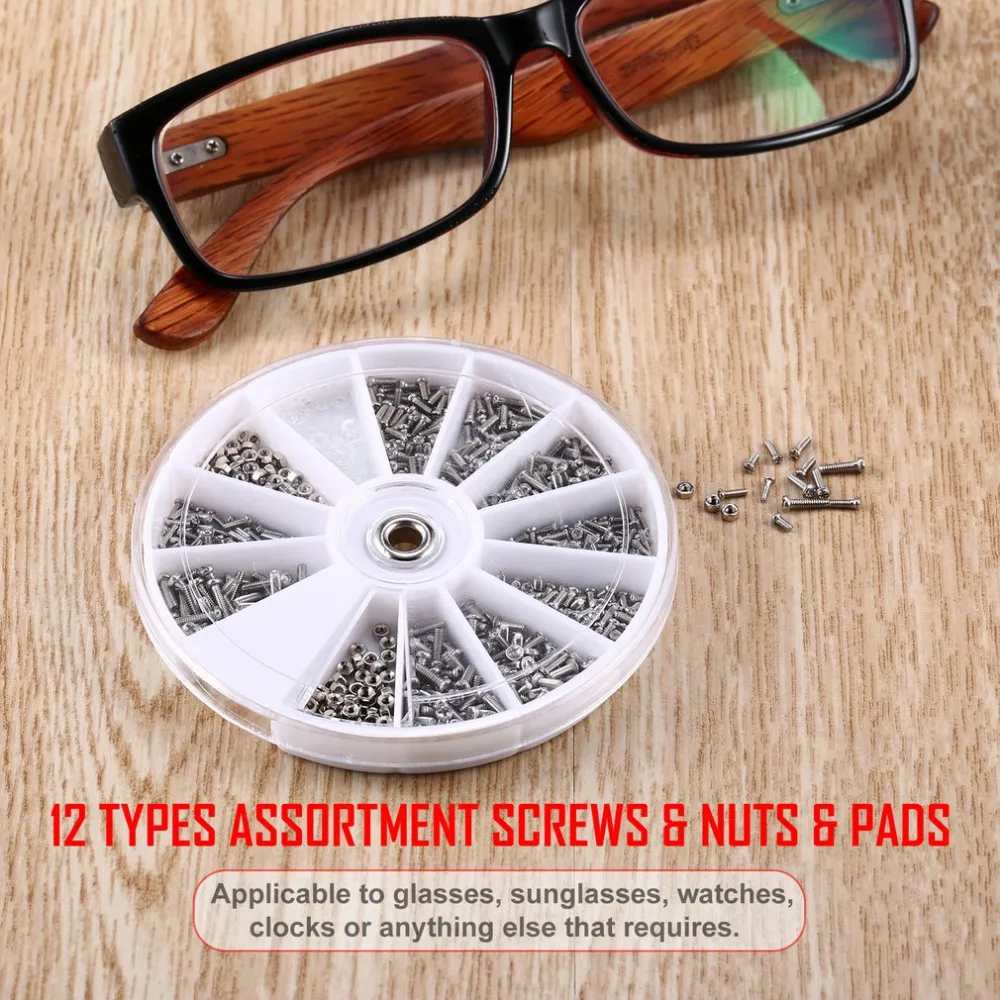 Новый Серебряный нержавеющая сталь 12 видов ассортимент шурупы гайки со шляпками