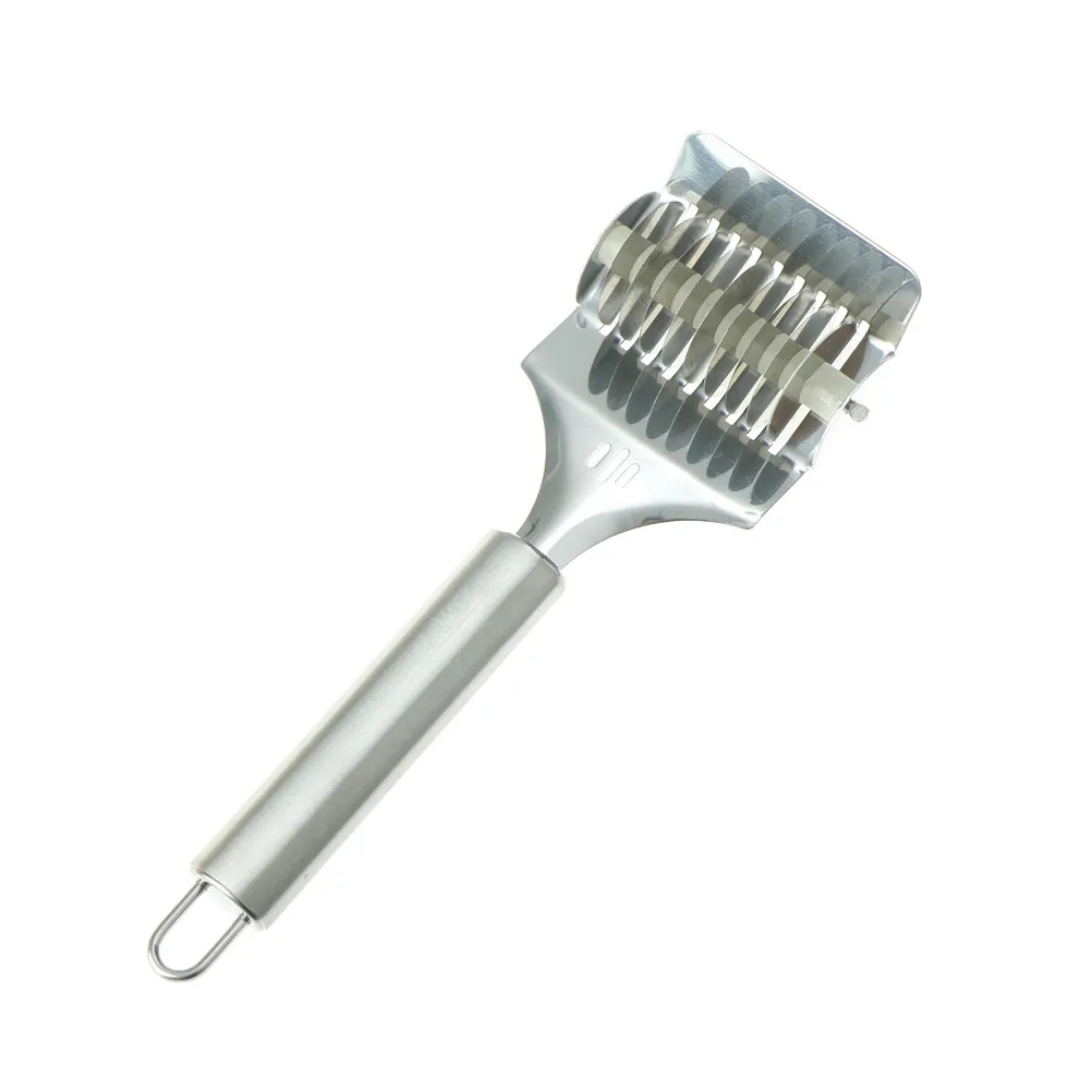 1pc Stainless Steel Kitchen helper Dough cutting Tools Spaghett Noodle Maker Lattice Roller Docker Cutter Tool 21.8*7.6*4.5cm | Дом и сад