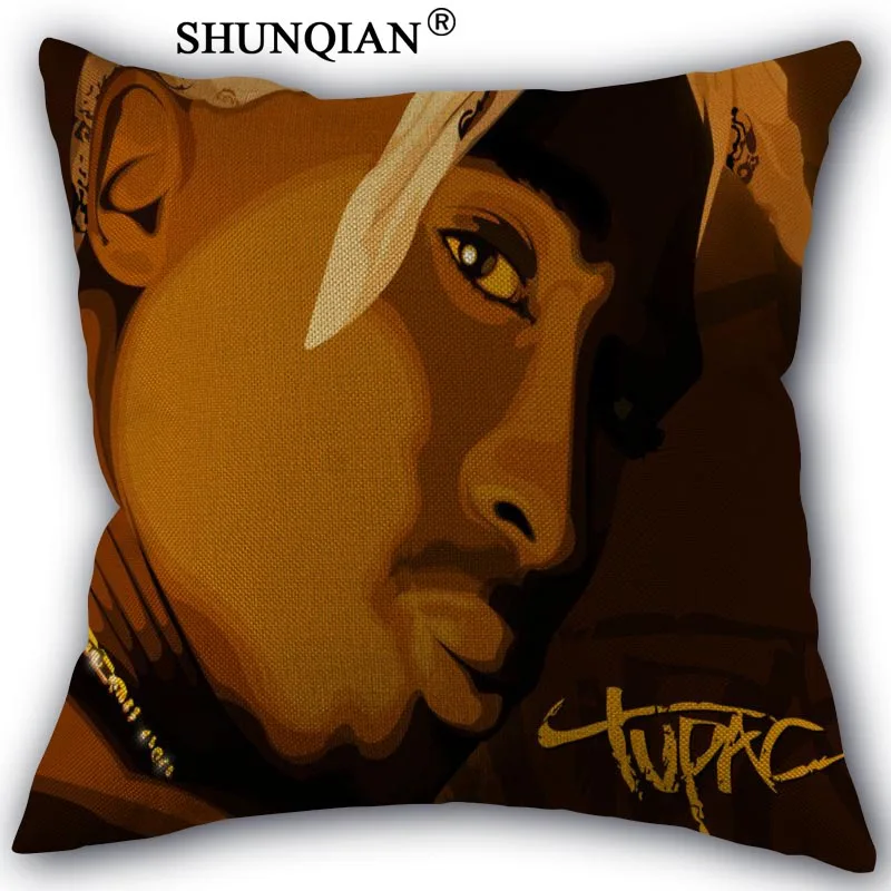 Pillowcase Новые льняные и хлопковые наволочки для телефона с изображением Тупака банные полотенца покрывало домашний текстиль декоративная наволочка индивидуальный подарок 45х45см наволочка с одной стороны - Цвет: Pillowcase