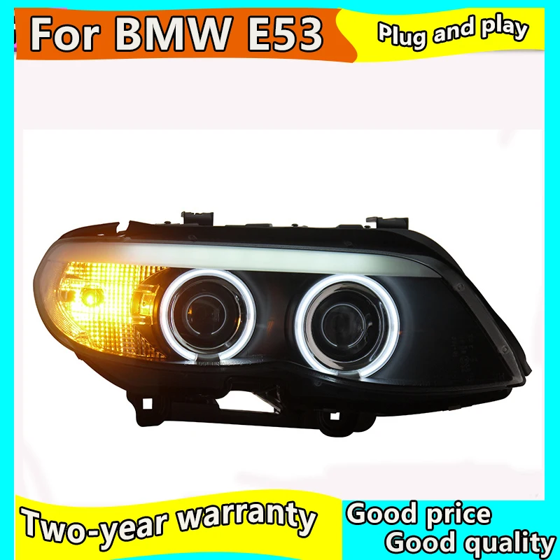 2 шт. фары для BMW X5 E53 2004 2006 светодиодный ная Автомобильная фара ангельские глазки