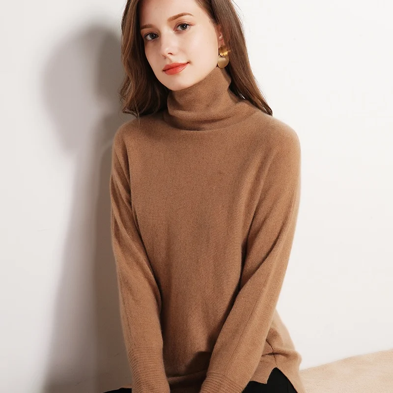 High-quality knitted cashmere sweater 2018JECH autumn and winter new high-neck long-sleeved women's hooded | Женская одежда