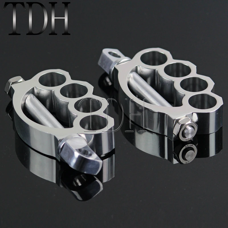 Мотоциклетная Хромированная подставка для ног Байкерская Harley Cafe Racer Chopper Scrambler 1