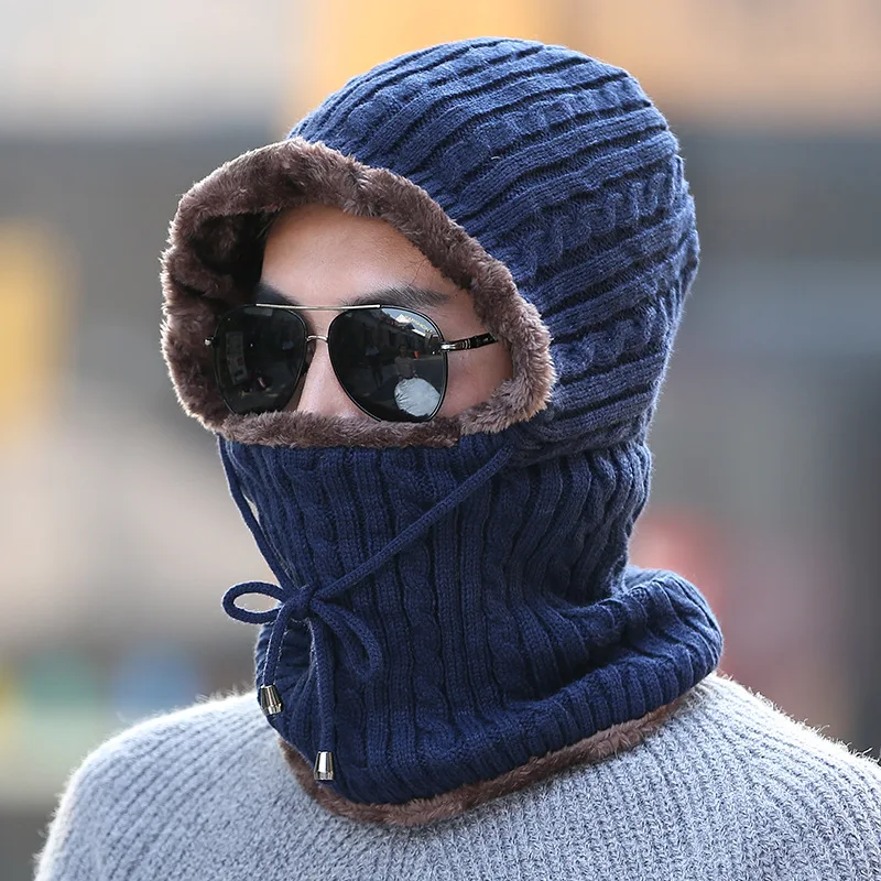 Balaclava Winter Hats For Women Men Skullies Beanies Riding Windproof Mask Ear Protect Thick Warm Knitted Cap Female Male