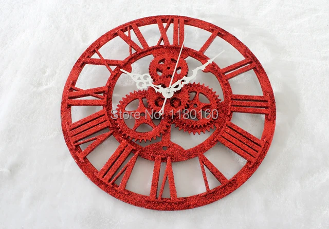 Европейский передач настенные часы Мода творческий большой красного песчаника