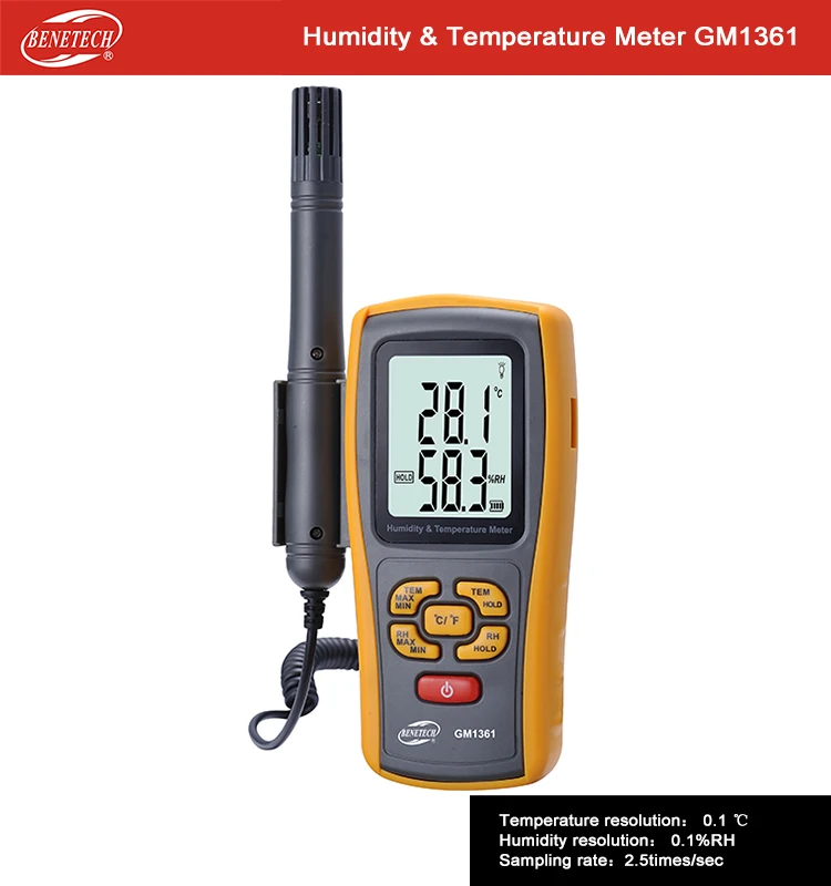 Измеритель влажности и температуры GM1361 BENETECH|temperature meter|humidity temperature metertemperature humidity