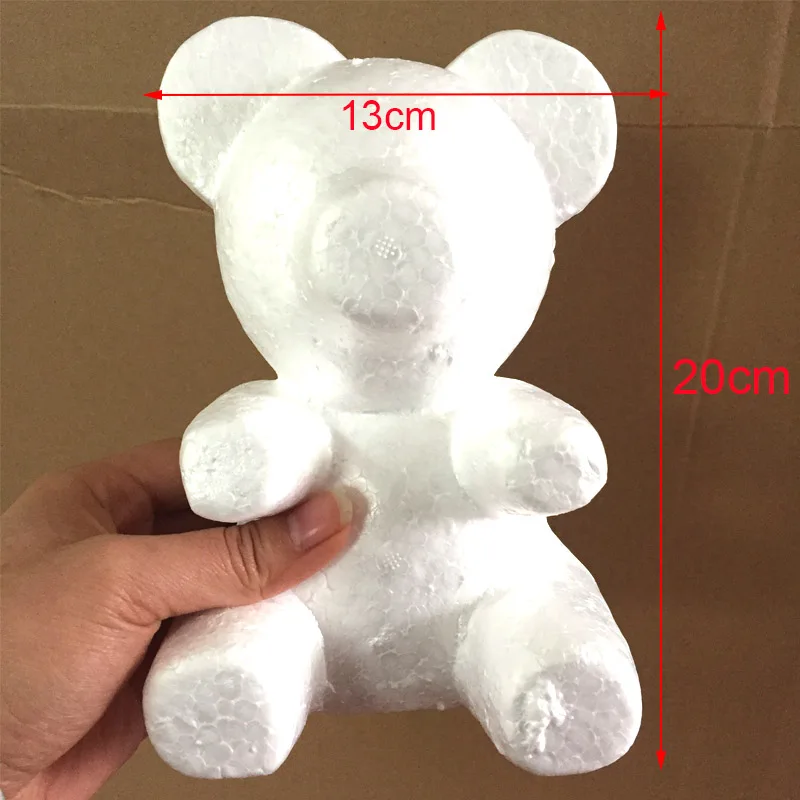 20cm bear mold DIY Роза аксессуары в виде мишки мешок пены медведь плесень 200 шт PE искусственные розы цветок головы Роза медведь собака удачи плесень - Цвет: 20cm bear mold