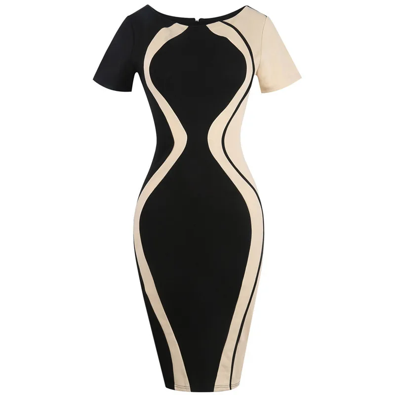 Большие размеры модное сексуальное облегающее платье с круглым вырезом и