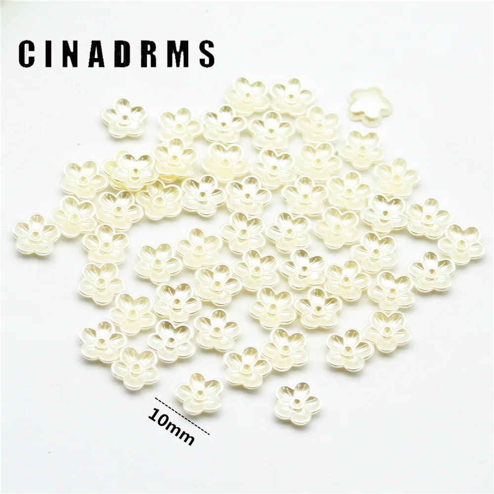 10 мм 100 шт. бежевые цветы с плоским основанием кабошоны украшения из смолы