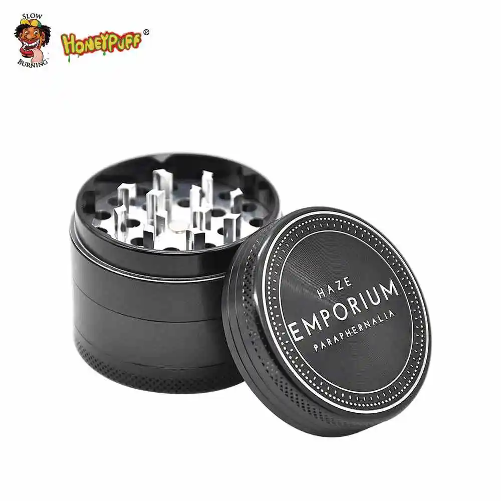 HONEYPUFF 50 мм 4 части CNC алюминиевый измельчитель металла табака травы Точильщик курительная дробилка Мы можем настроить ваш логотип