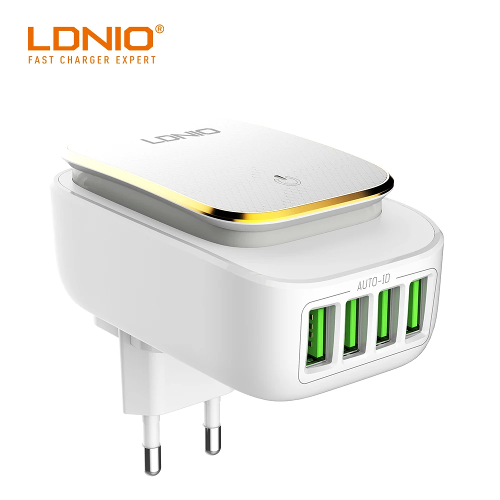 LDNIO A4405 4.4A белый с золотым ободом US складное настенное зарядное устройство