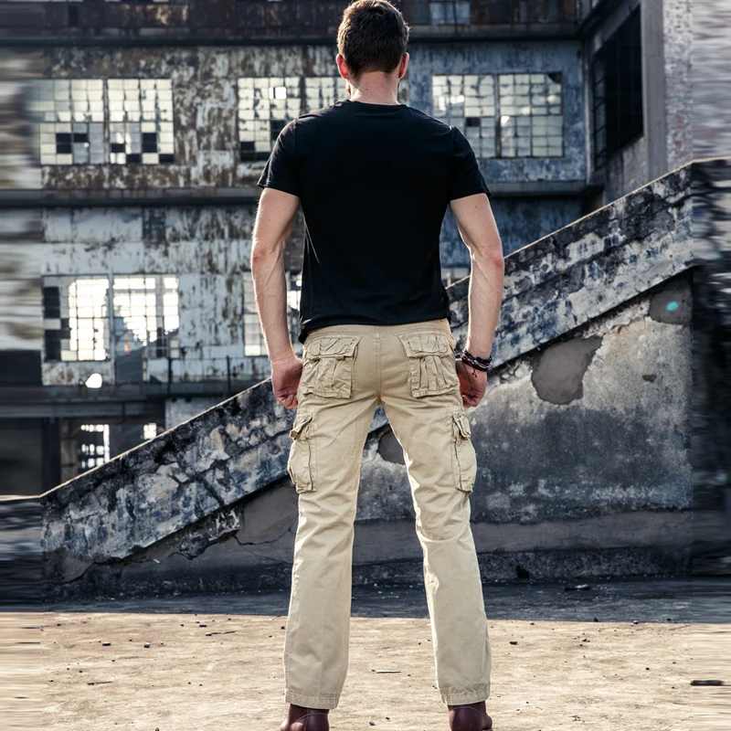 Прямые мужские брюки-карго JPCK01 повседневные хлопковые камуфляжные длинные штаны