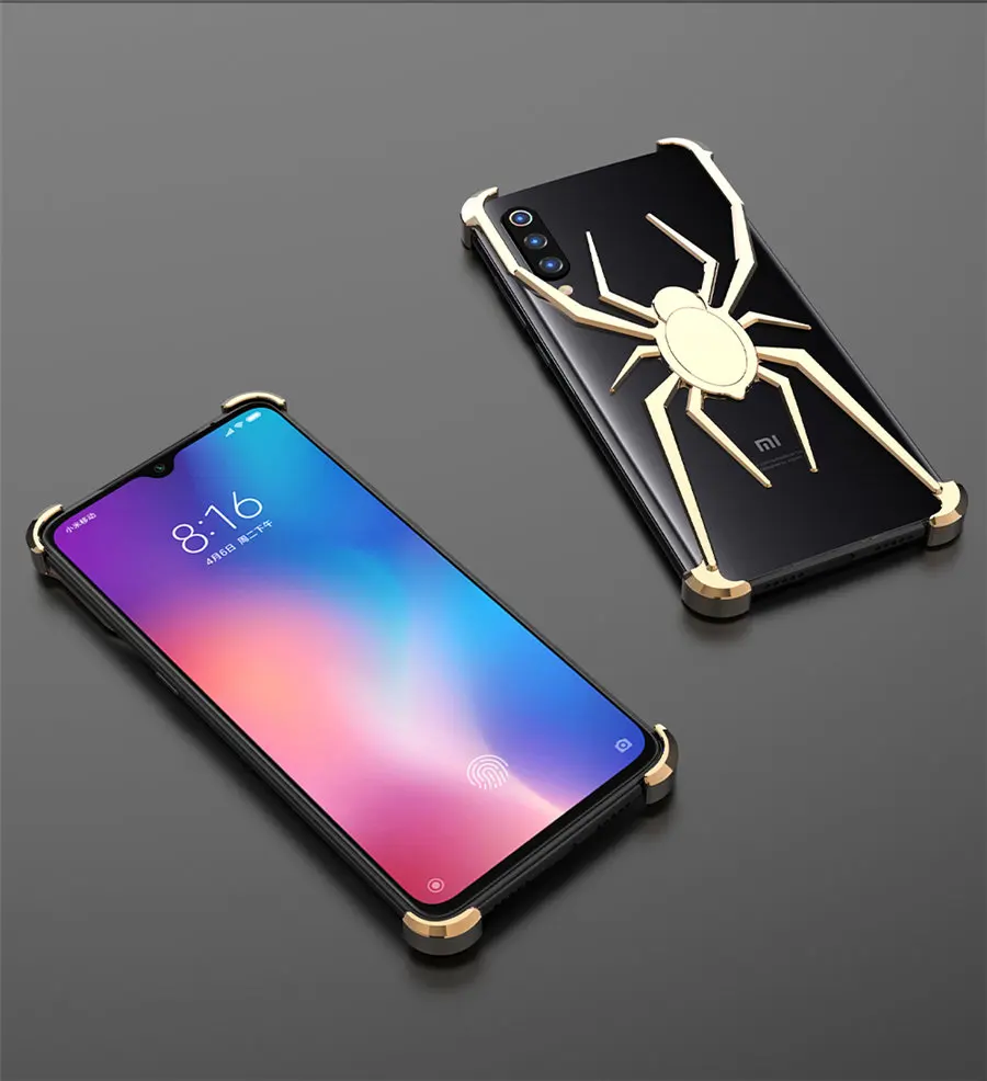 Металлический бампер с пауком для Xiaomi mi 9, чехол для Xiaomi mi 9, чехол Xio mi 9, роскошный стильный противоударный чехол