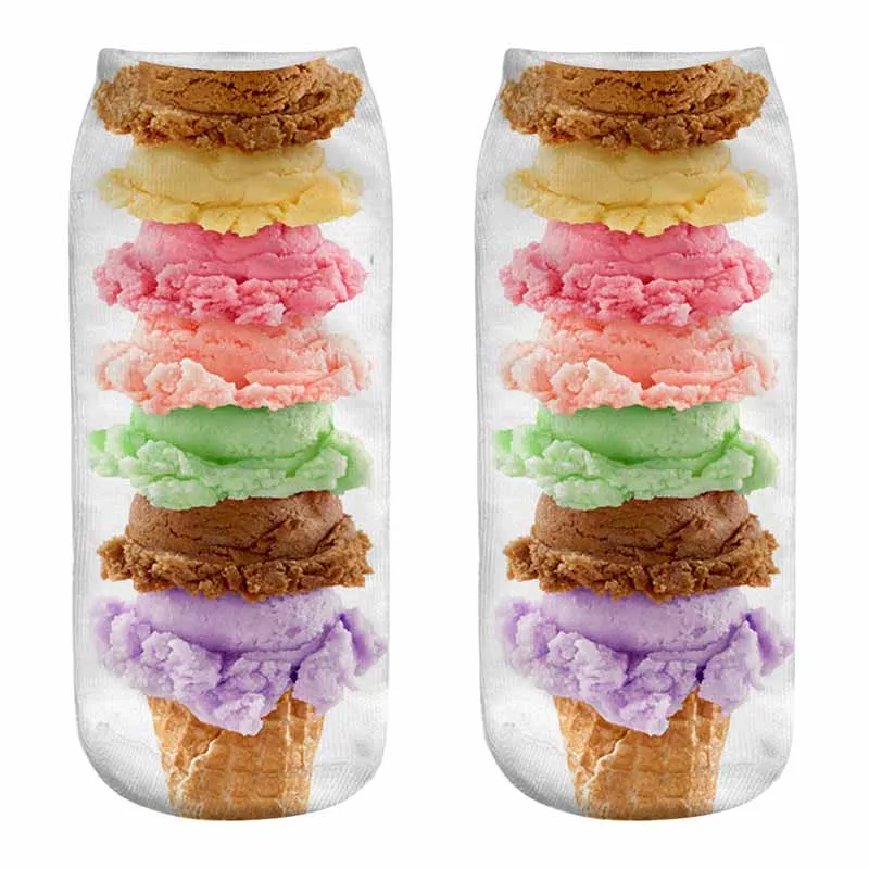 Женские тонкие носки с принтом гамбургеры из полиэстера|Носки-следки| |