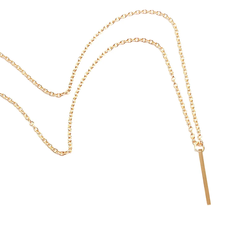 Простой бар ожерелье Женщины Рождественский подарок Модный золотой Цвет