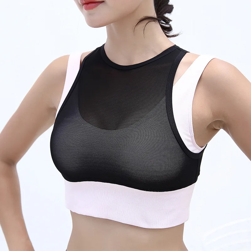 

2019 Movement No Wireless Shock Women Bra Running Underwear Female Mesh Panel Widening Thick Breathable Fitness Bra