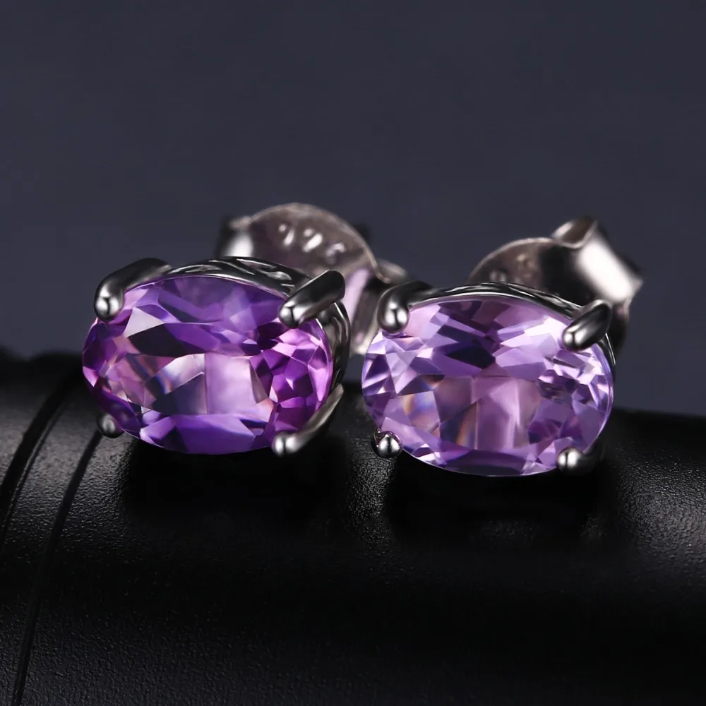 Jewelrypalace Овальный 4.2ct природных драгоценных камней аметист Серьги кулон Цепочки и
