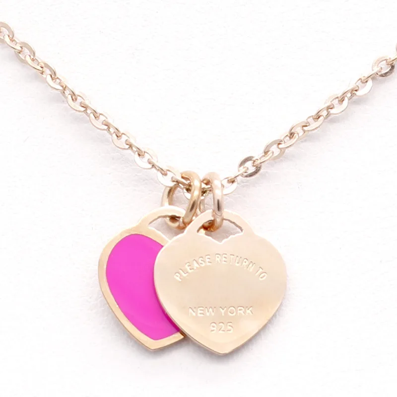 Новое поступление Любовь Двойное сердце Эмаль верхняя одежда FOREVER Love