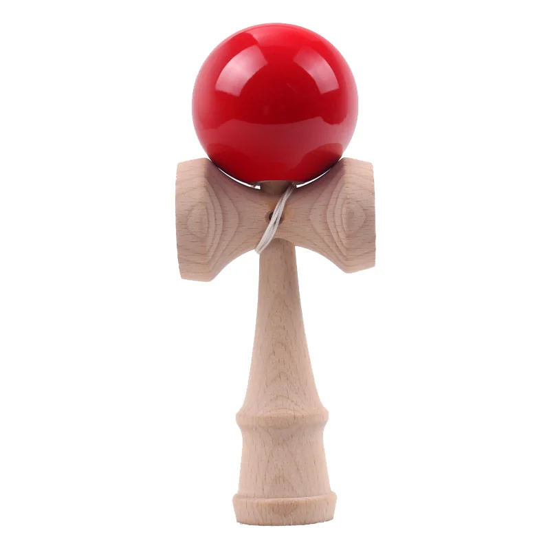 Red Деревянная игрушка Kendama для детей и взрослых, 18 см, искусственная краска, трещины, профессиональный Kendama, умелый мяч для жонглирования, традиционная игра, игрушка для спорта на открытом воздухе - Цвет: Red